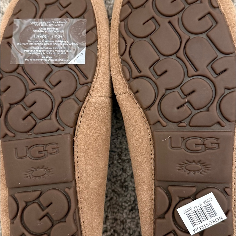 UGG Women's Chestnut Suede Shearling Lined Slippers - Picture 2 of 2